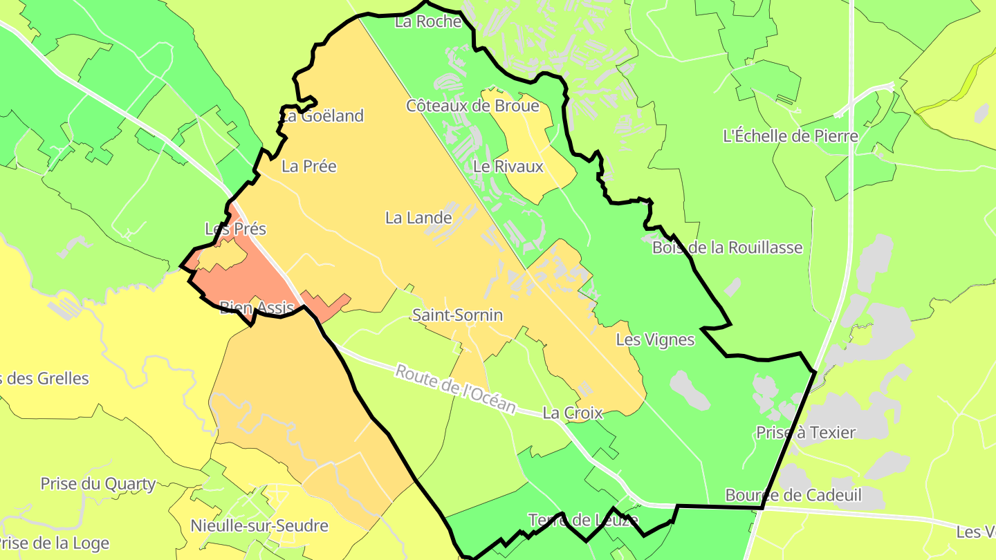 Carte des prix de l'immobilier Saint-Sornin