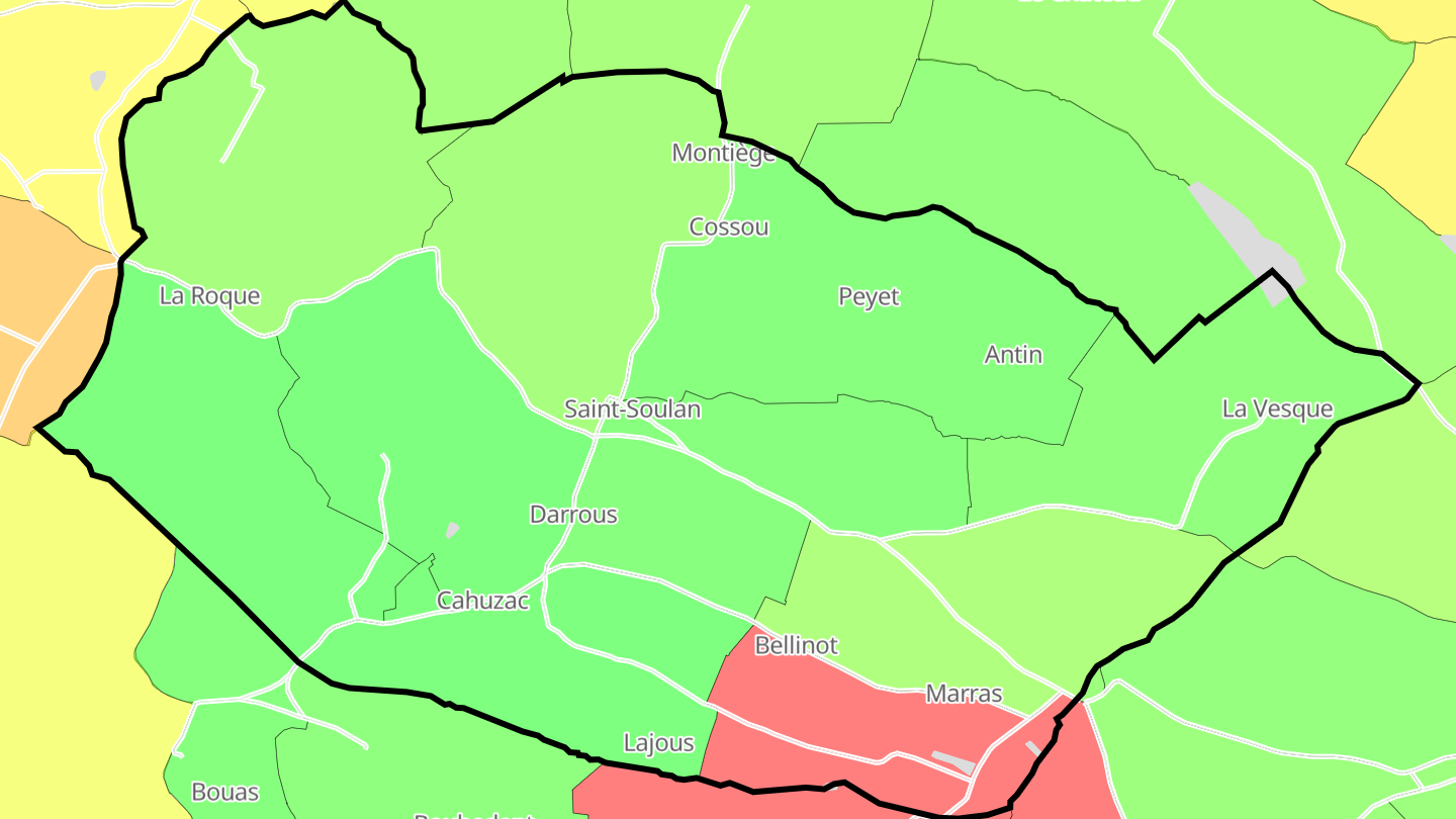 Carte des prix de l'immobilier Saint-Soulan