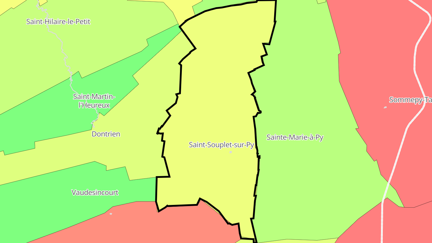 Carte des prix de l'immobilier Saint-Souplet-sur-Py