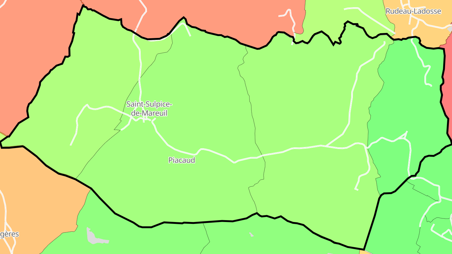 Carte des prix de l'immobilier Saint-Sulpice-de-Mareuil