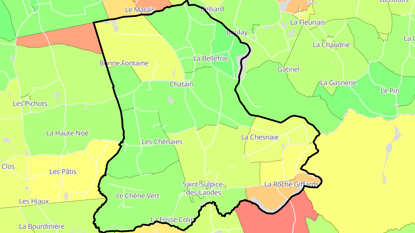 Carte des prix de l'immobilier Saint-Sulpice-des-Landes