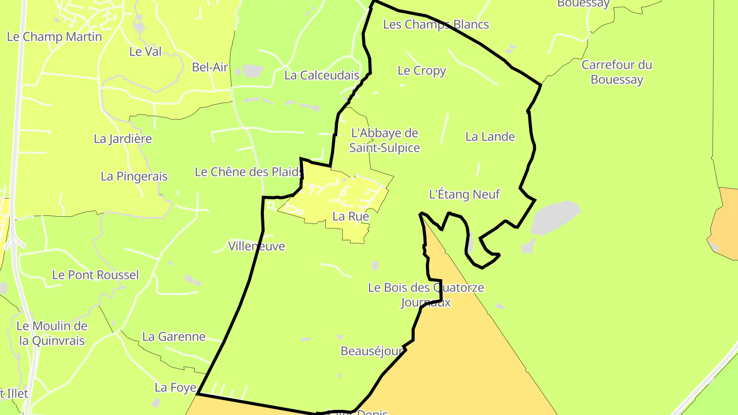 Carte des prix de l'immobilier Saint-Sulpice-la-Forêt