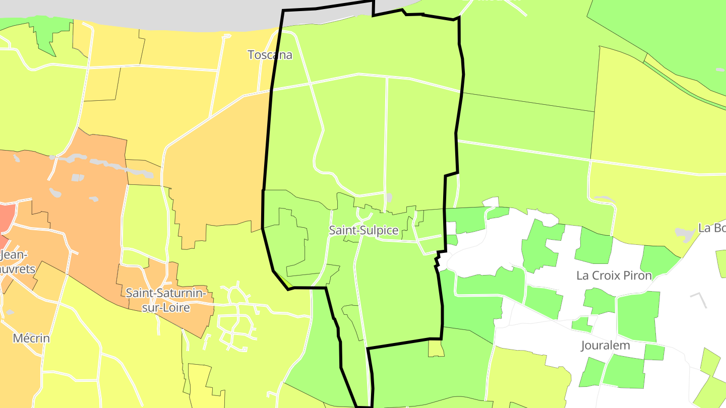 Carte des prix de l'immobilier Saint-Sulpice