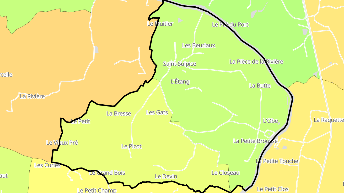 Carte des prix de l'immobilier Saint-Sulpice