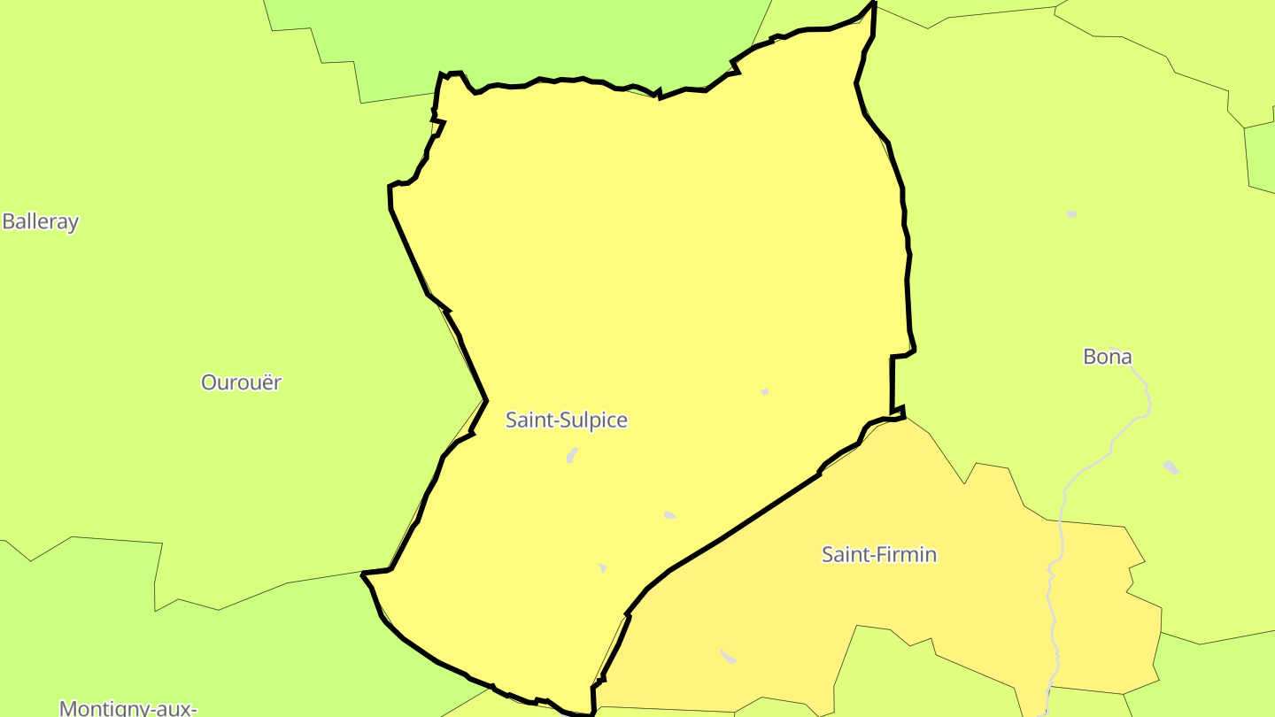 Carte des prix de l'immobilier Saint-Sulpice