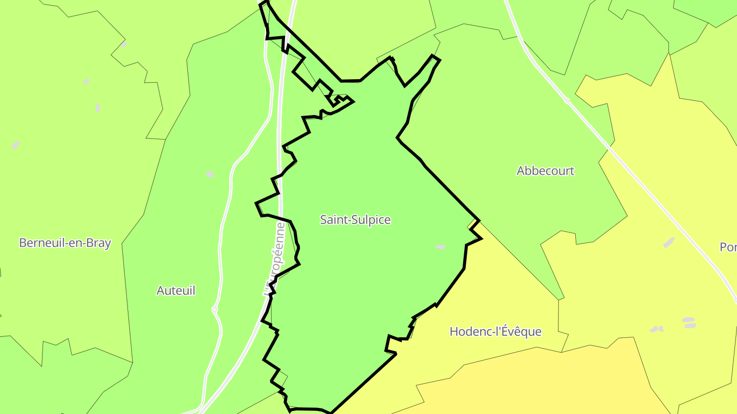 Carte des prix de l'immobilier Saint-Sulpice