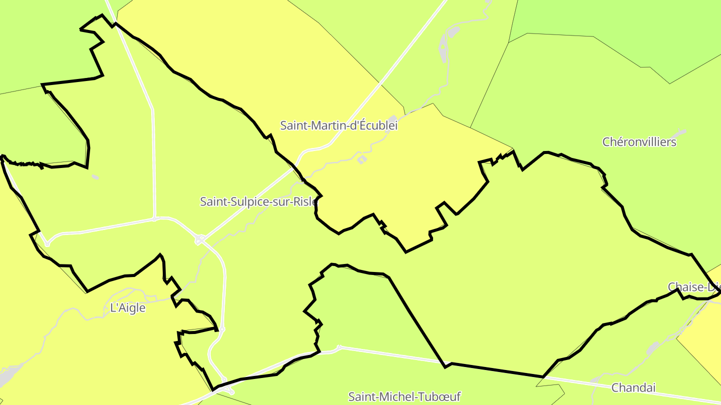Carte des prix de l'immobilier Saint-Sulpice-sur-Risle