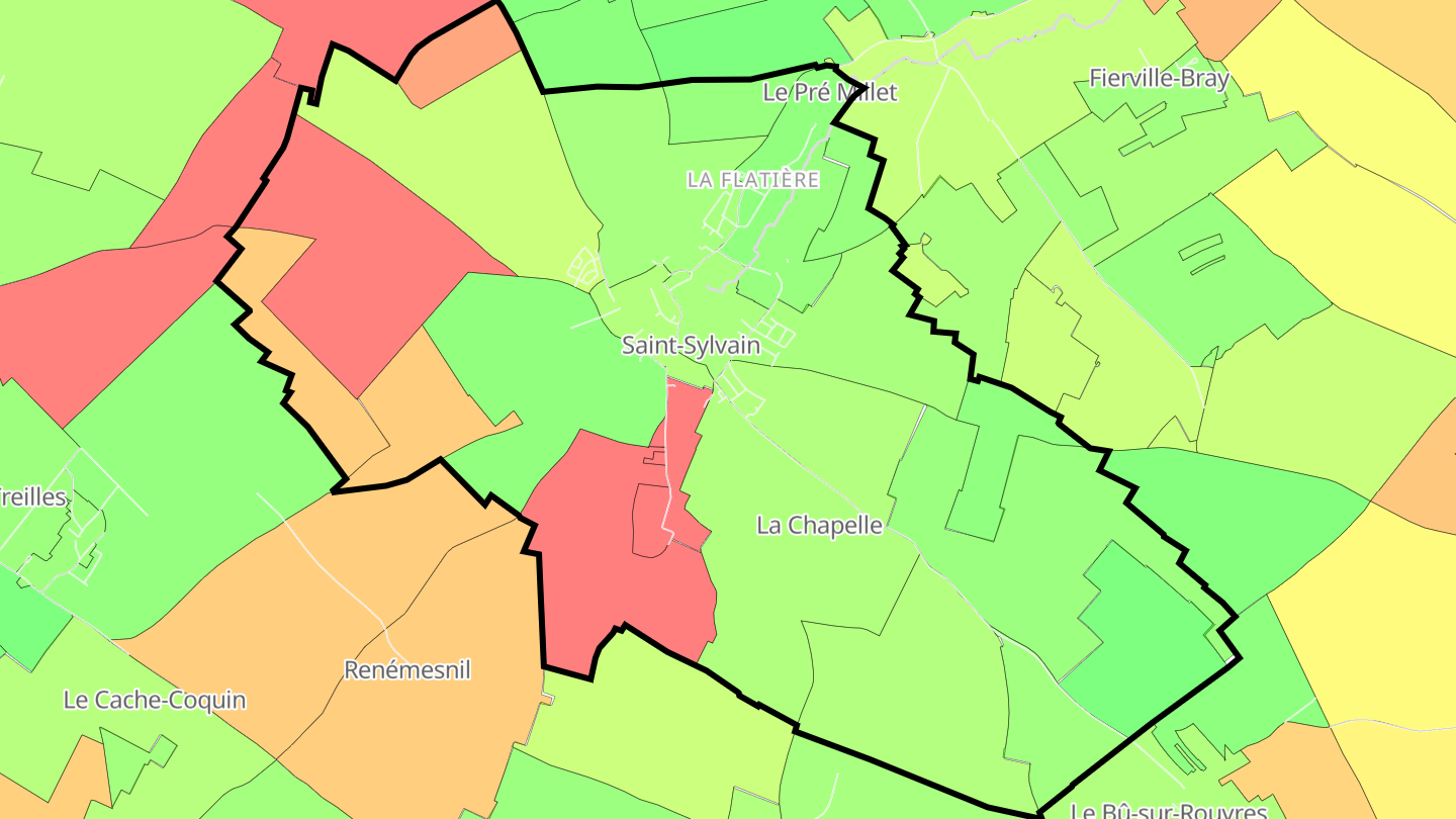 Carte des prix de l'immobilier Saint-Sylvain