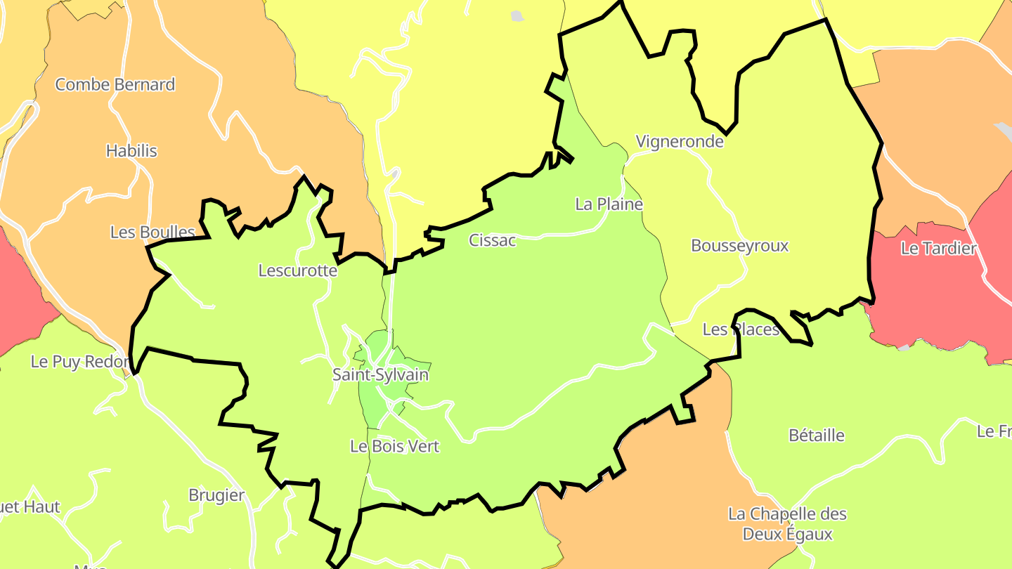 Carte des prix de l'immobilier Saint-Sylvain