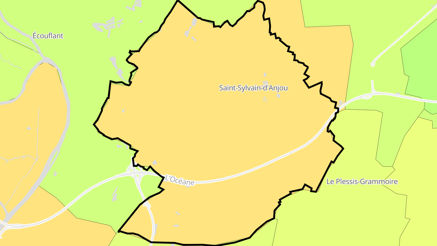 Carte des prix de l'immobilier Saint-Sylvain-d'Anjou