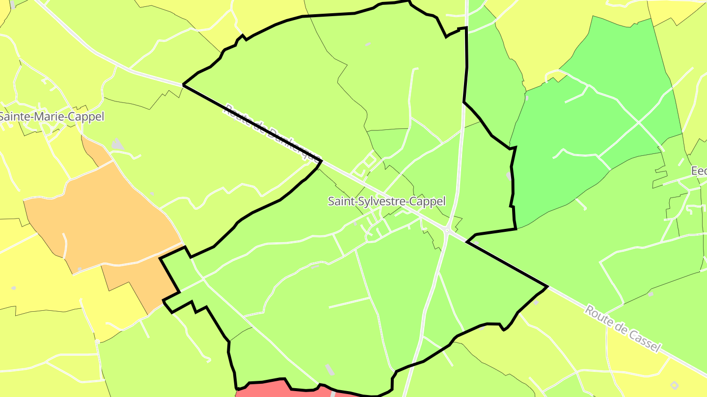Carte des prix de l'immobilier Saint-Sylvestre-Cappel