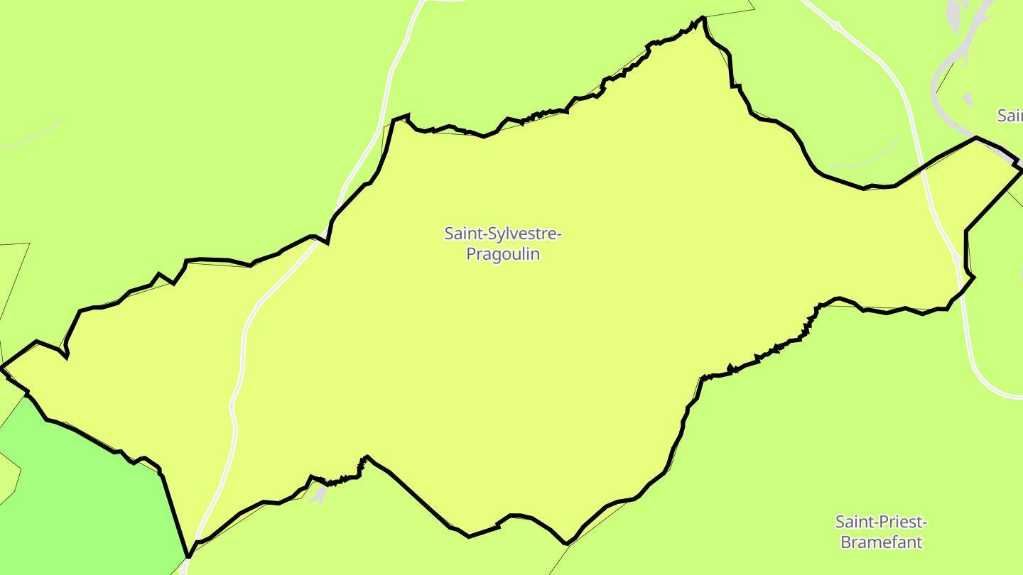 Carte des prix de l'immobilier Saint-Sylvestre-Pragoulin