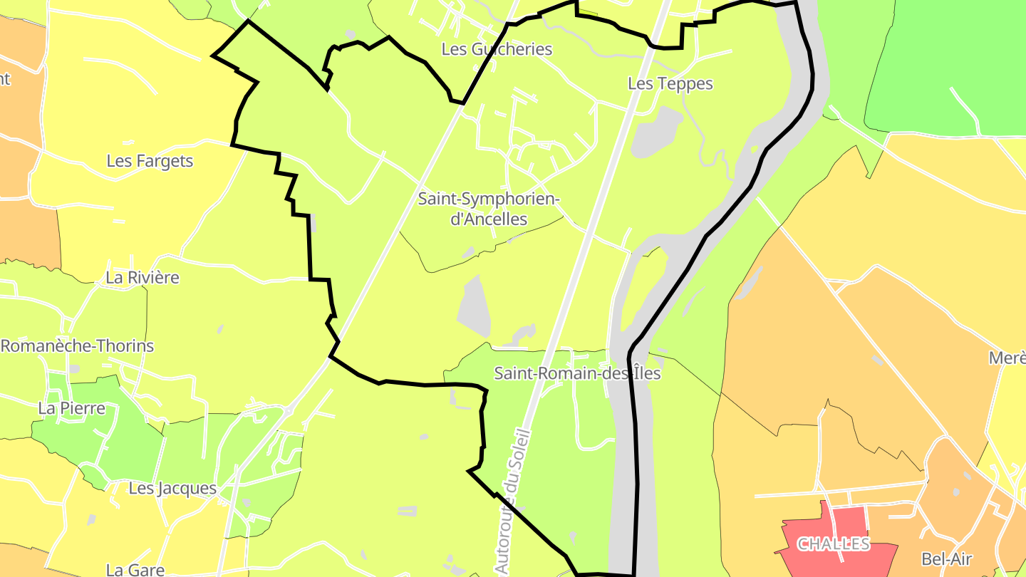 Carte des prix de l'immobilier Saint-Symphorien-d'Ancelles