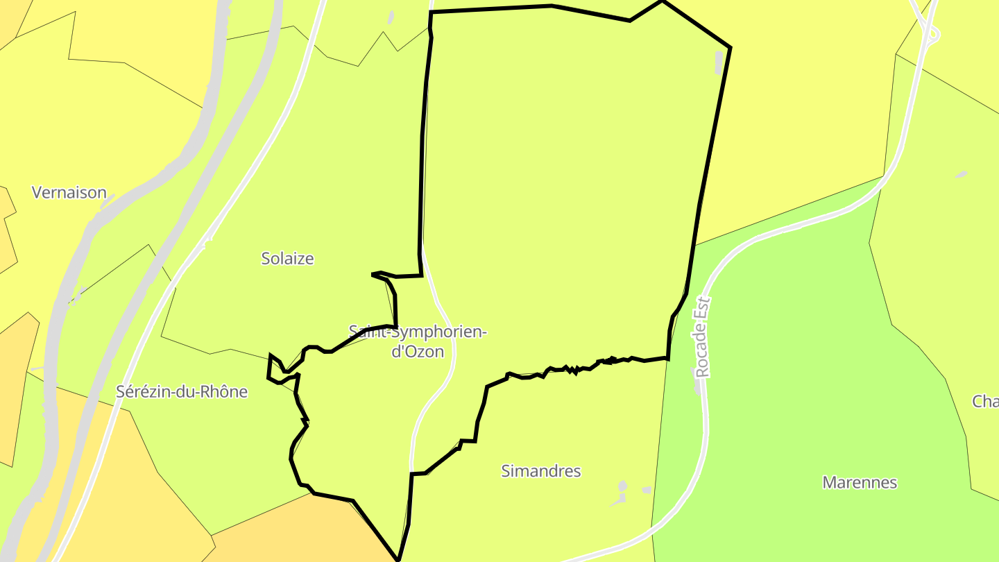 Carte des prix de l'immobilier Saint-Symphorien-d'Ozon