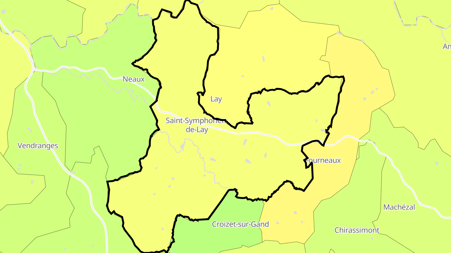 Carte des prix de l'immobilier Saint-Symphorien-de-Lay