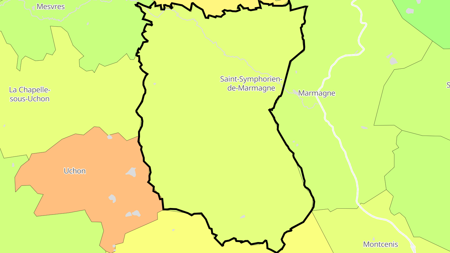 Carte des prix de l'immobilier Saint-Symphorien-de-Marmagne