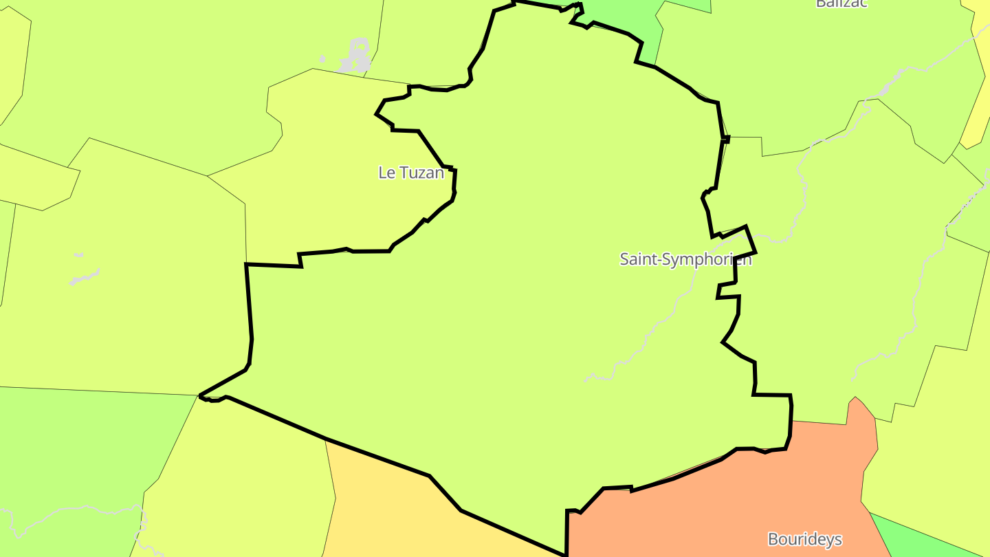 Carte des prix de l'immobilier Saint-Symphorien