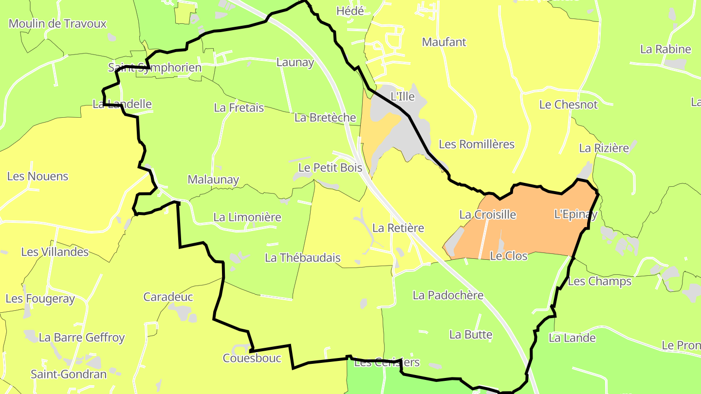 Carte des prix de l'immobilier Saint-Symphorien