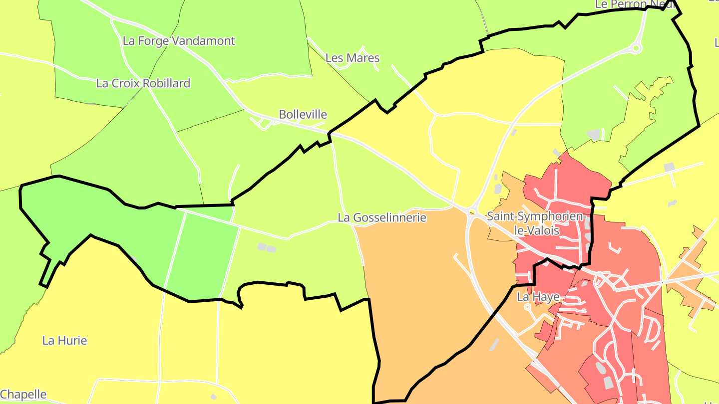 Carte des prix de l'immobilier Saint-Symphorien-le-Valois