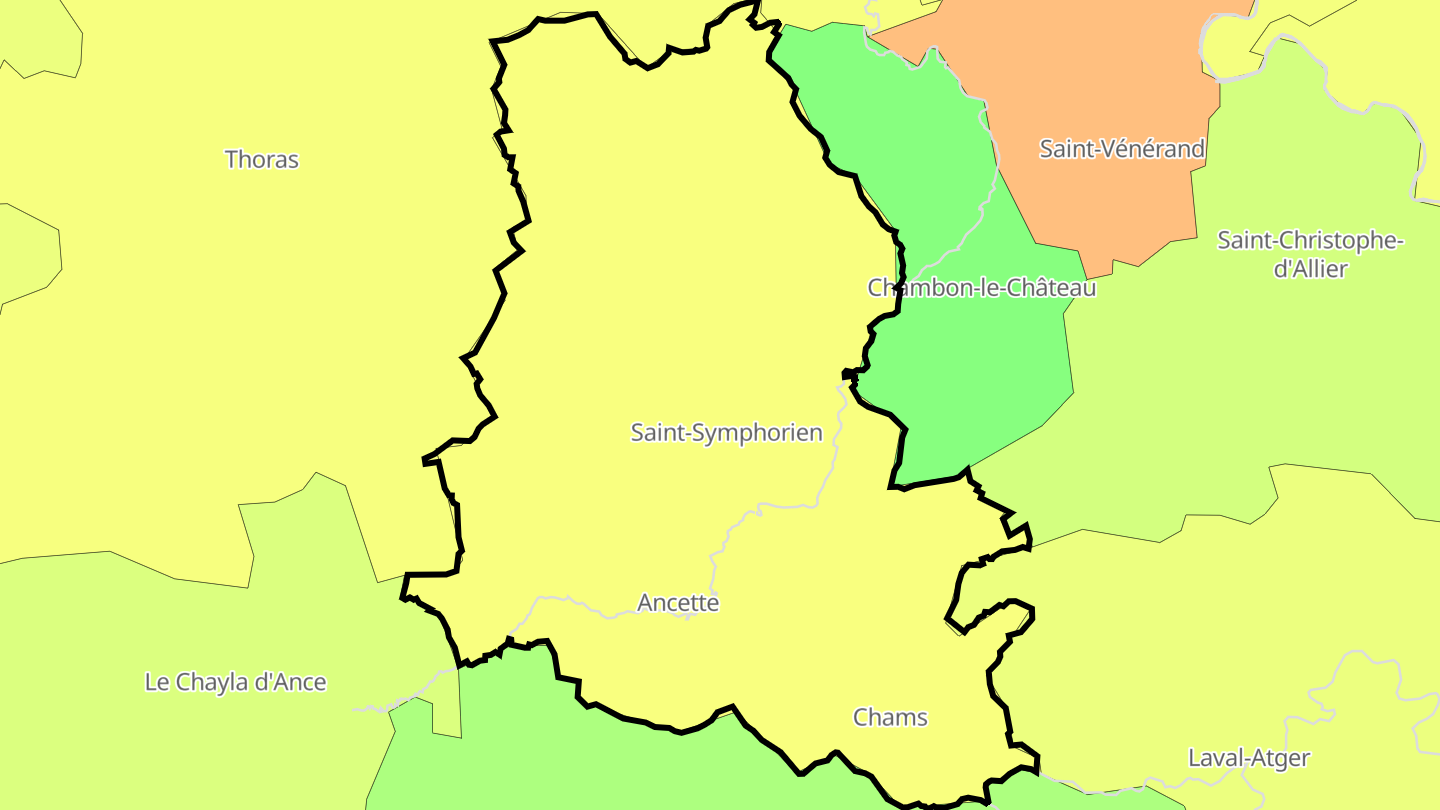 Carte des prix de l'immobilier Saint-Symphorien