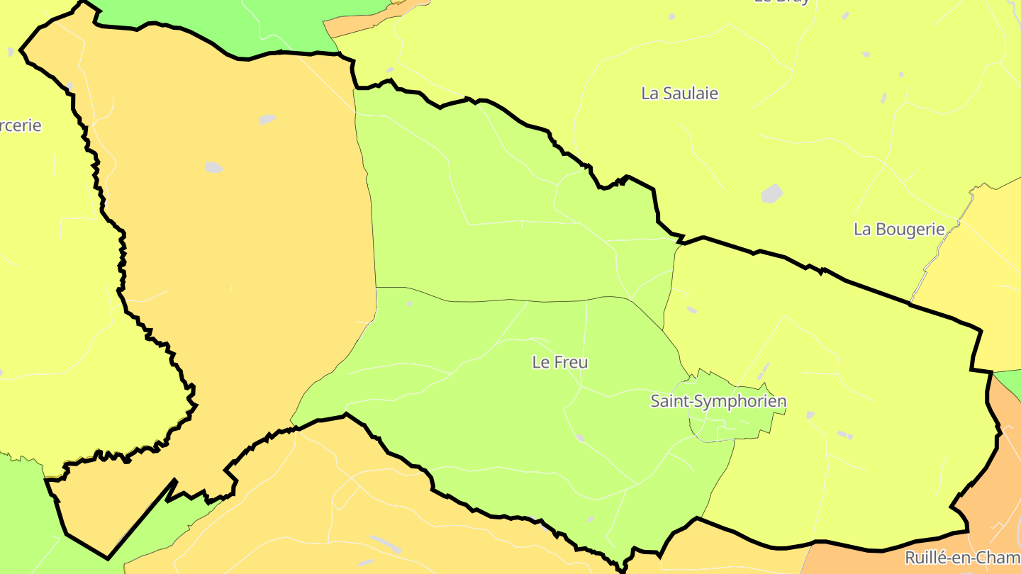 Carte des prix de l'immobilier Saint-Symphorien