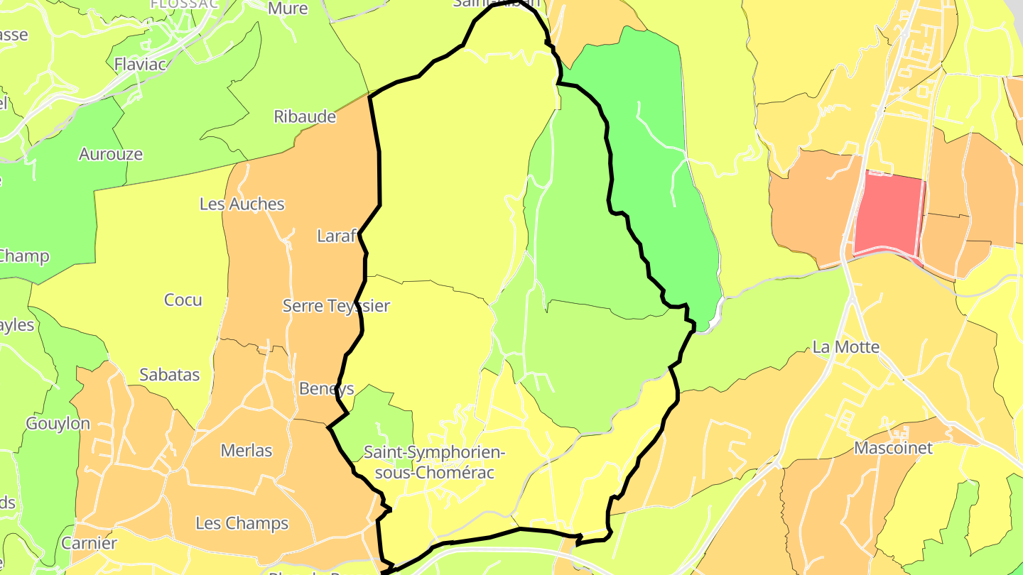 Carte des prix de l'immobilier Saint-Symphorien-sous-Chomérac