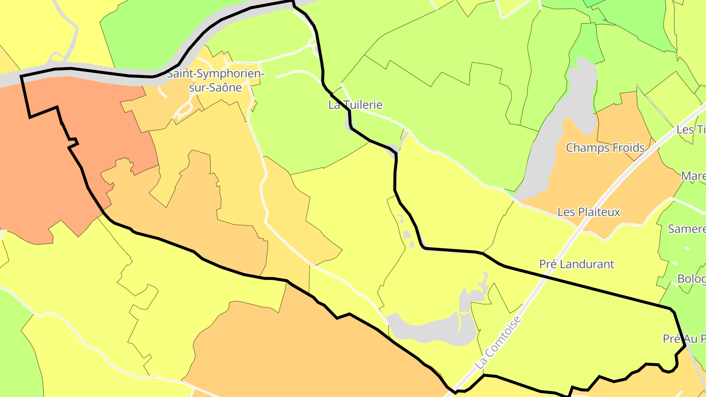 Carte des prix de l'immobilier Saint-Symphorien-sur-Saône