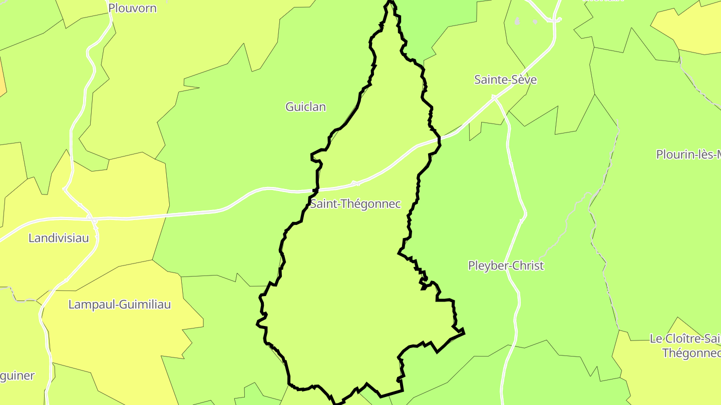 Carte des prix de l'immobilier Saint-Thégonnec