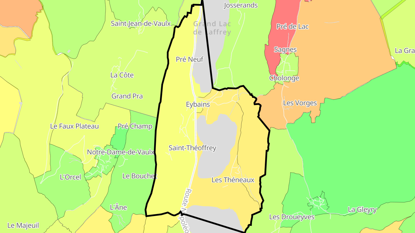 Carte des prix de l'immobilier Saint-Théoffrey