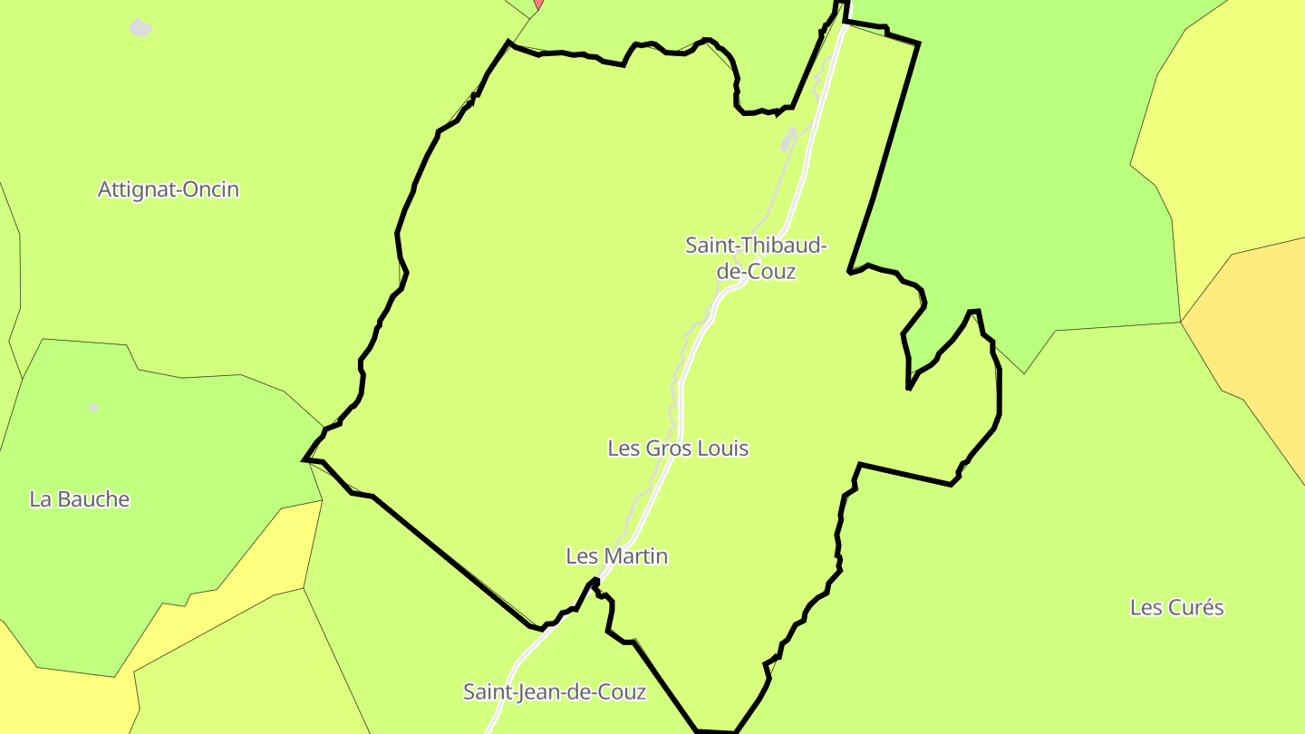 Carte des prix de l'immobilier Saint-Thibaud-de-Couz