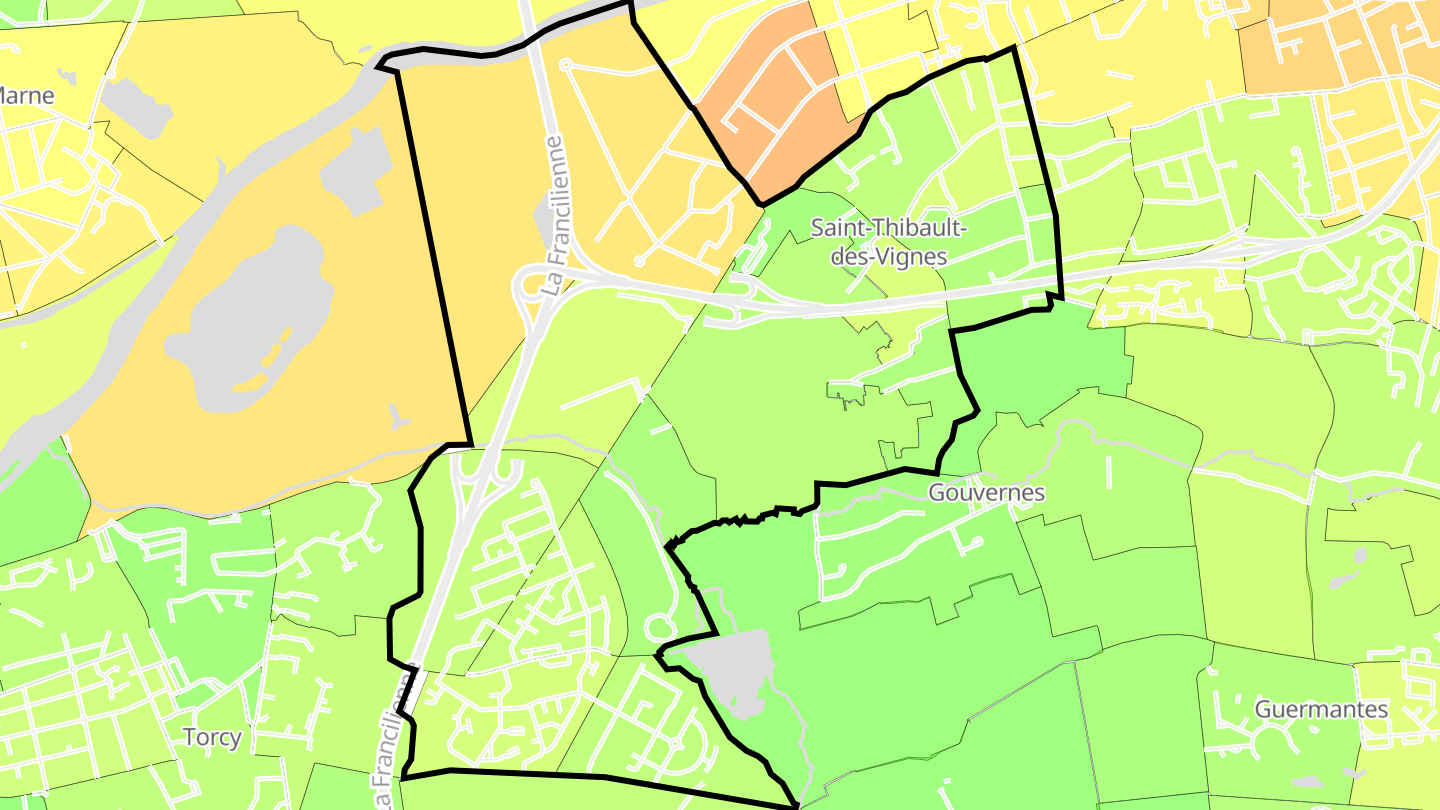 Carte des prix de l'immobilier Saint-Thibault-des-Vignes