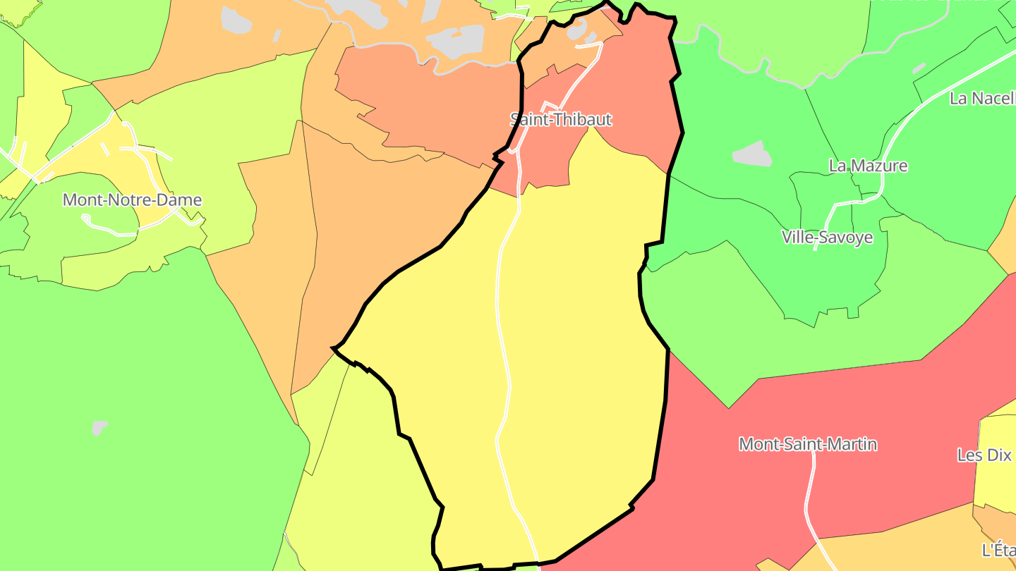 Carte des prix de l'immobilier Saint-Thibaut