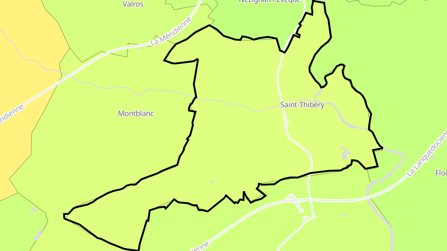 Carte des prix de l'immobilier Saint-Thibéry