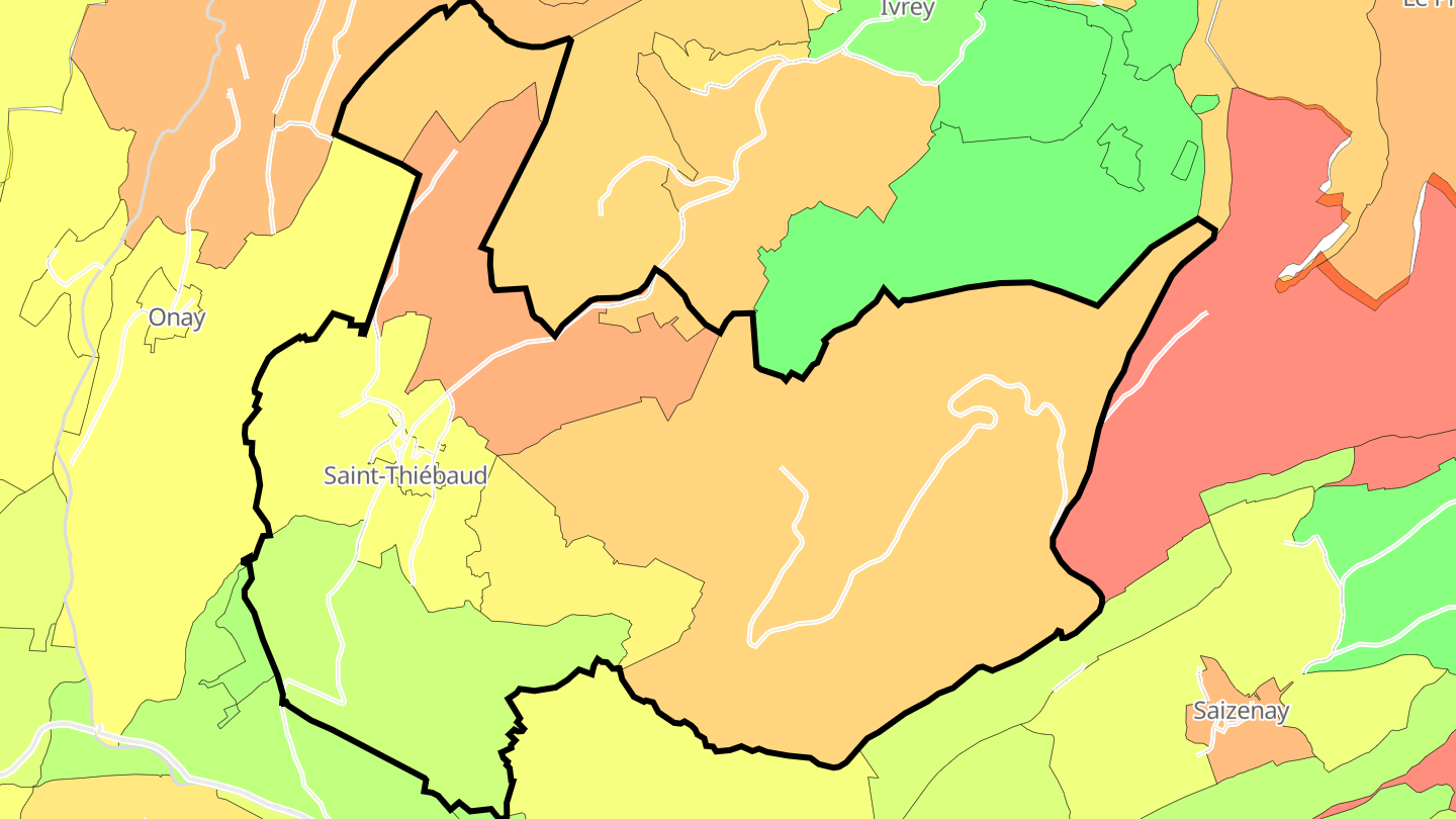 Carte des prix de l'immobilier Saint-Thiébaud