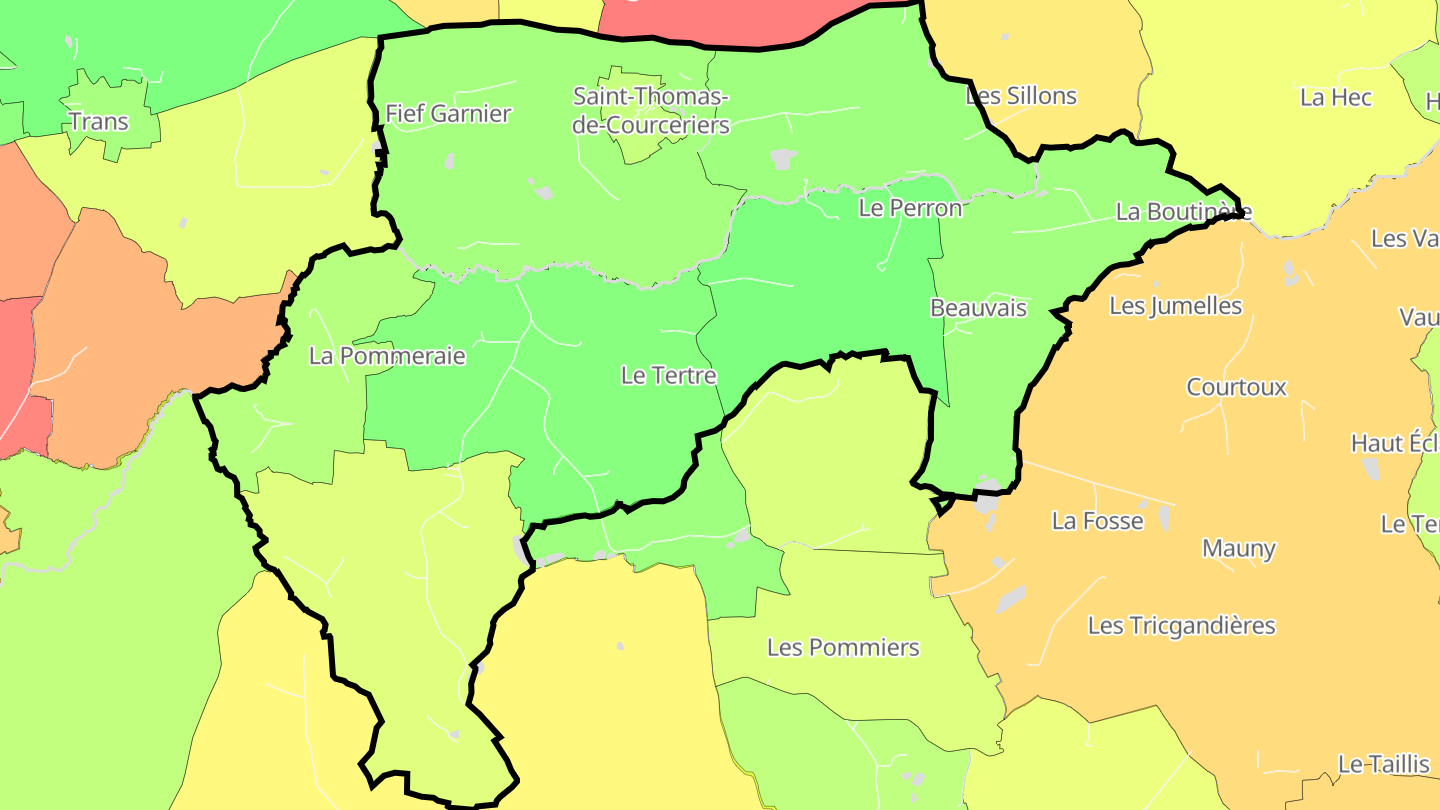 Carte des prix de l'immobilier Saint-Thomas-de-Courceriers