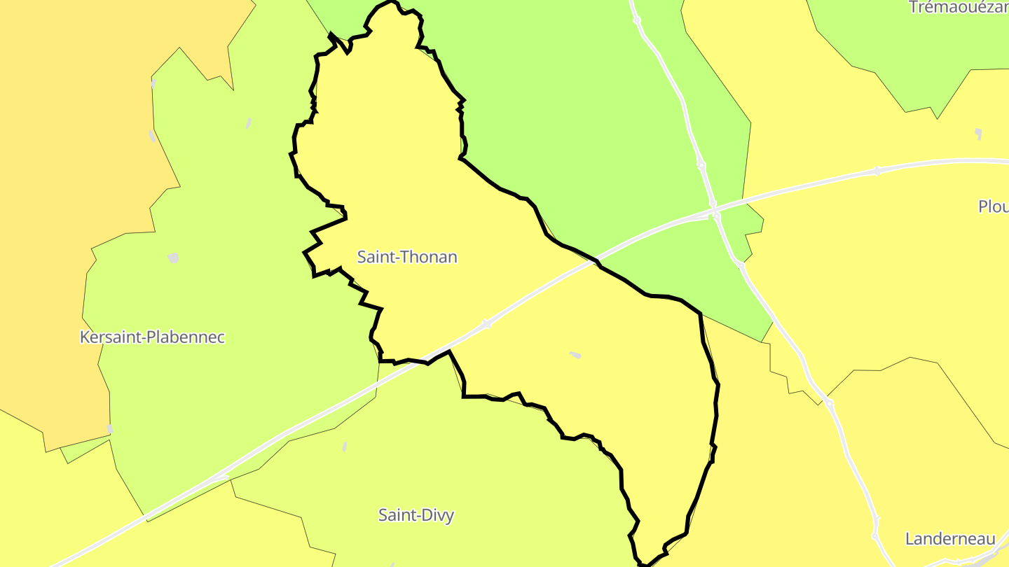 Carte des prix de l'immobilier Saint-Thonan