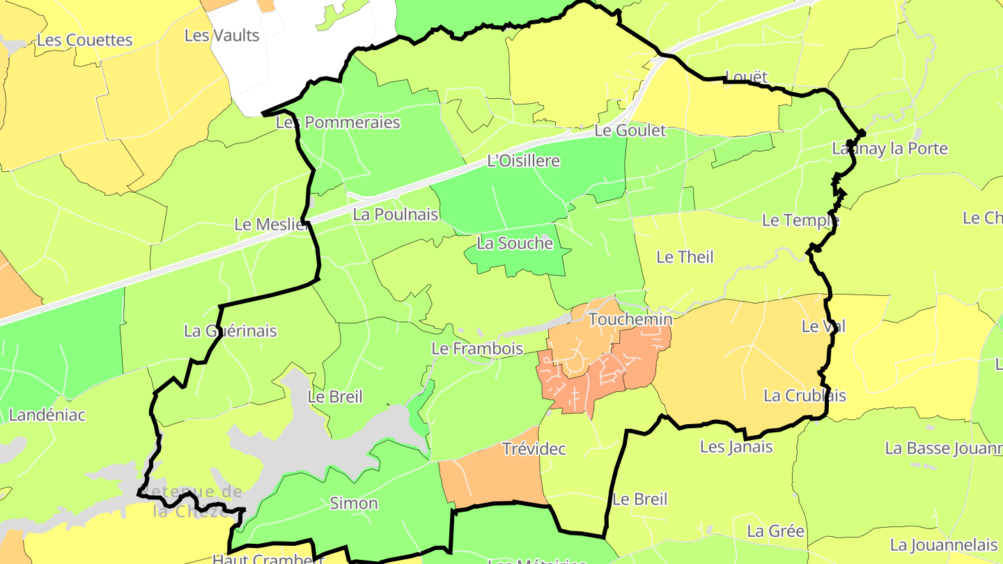 Carte des prix de l'immobilier Saint-Thurial