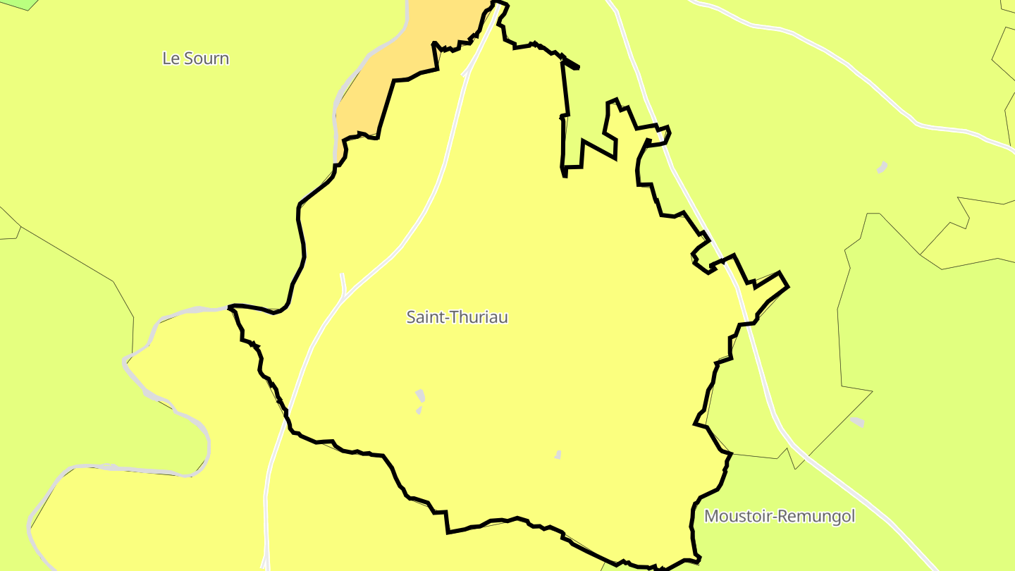 Carte des prix de l'immobilier Saint-Thuriau