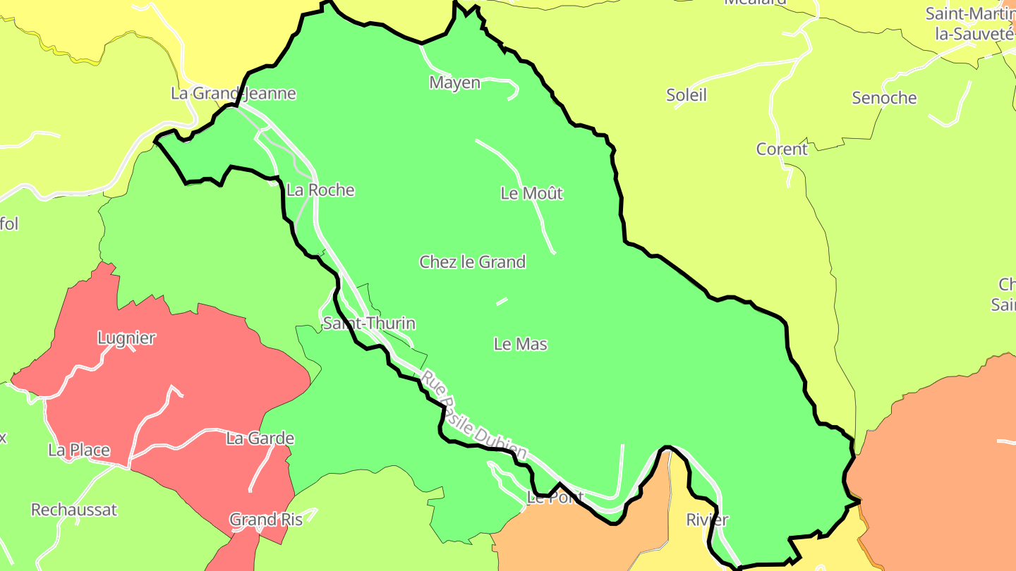 Carte des prix de l'immobilier Saint-Thurin