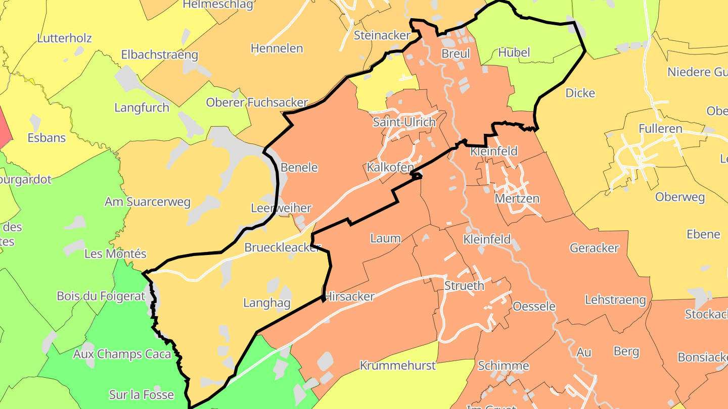 Carte des prix de l'immobilier Saint-Ulrich
