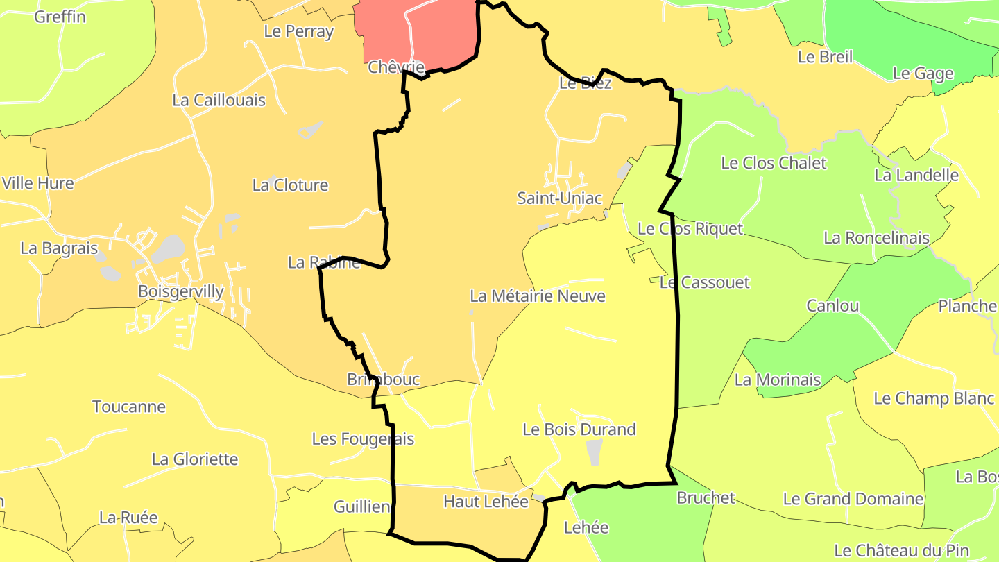 Carte des prix de l'immobilier Saint-Uniac
