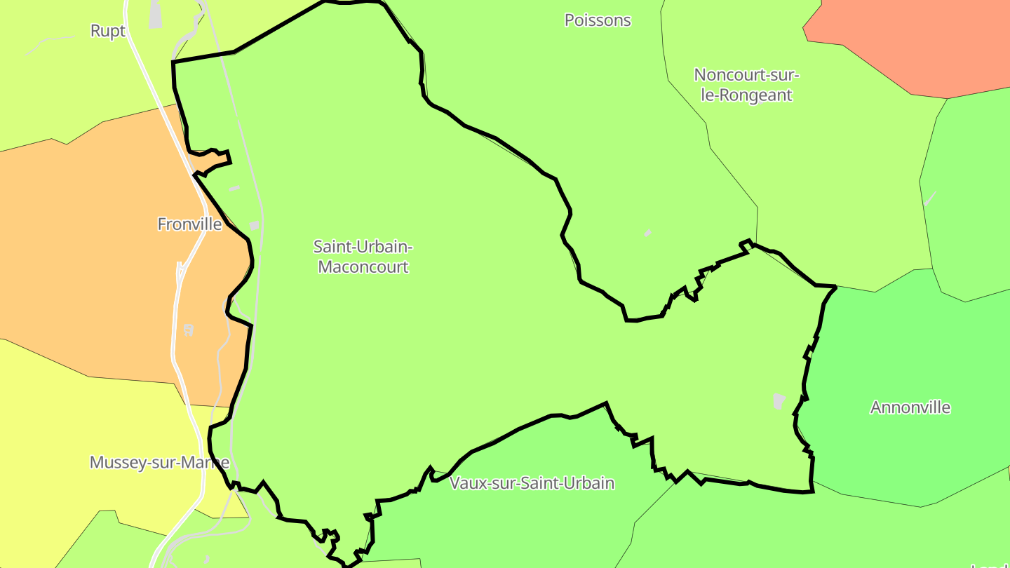 Carte des prix de l'immobilier Saint-Urbain-Maconcourt