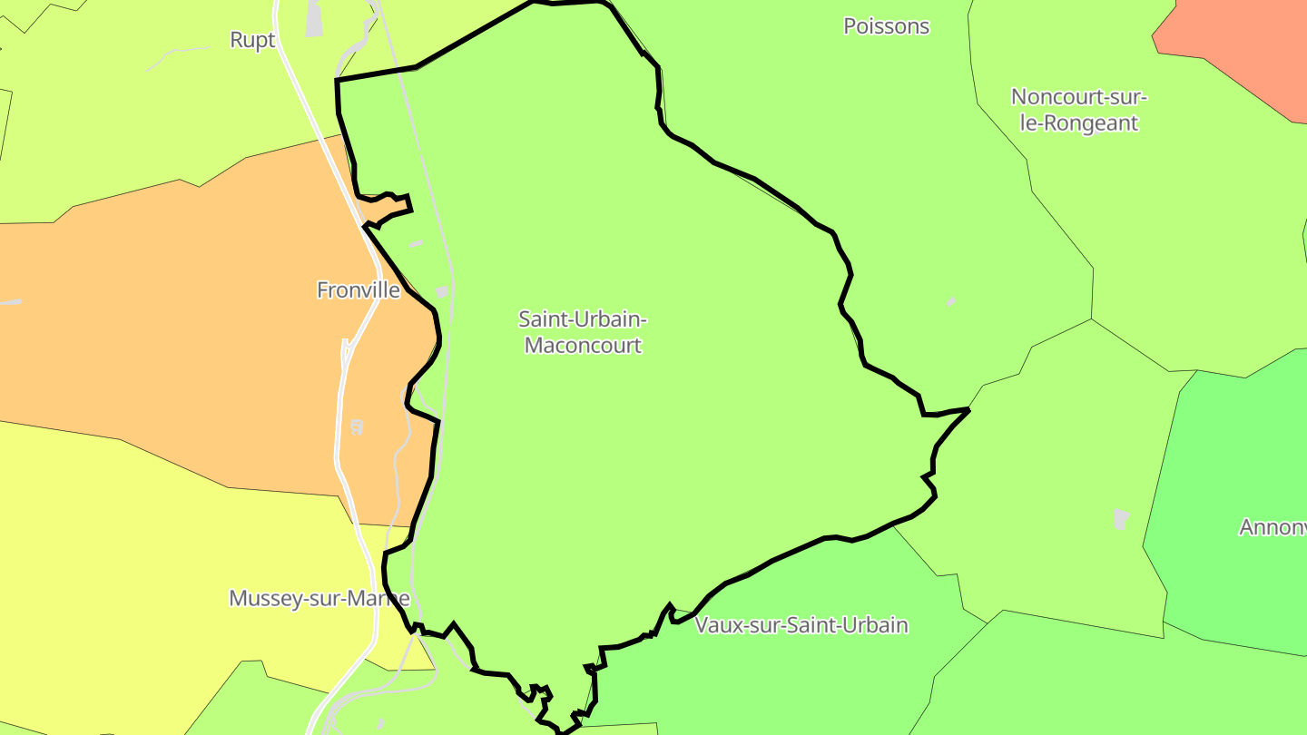 Carte des prix de l'immobilier Saint-Urbain-sur-Marne