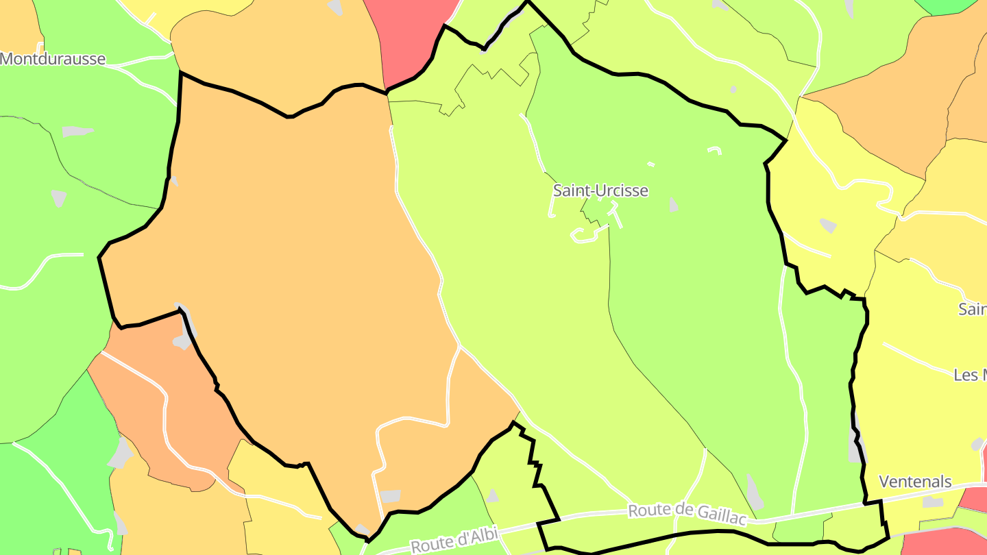 Carte des prix de l'immobilier Saint-Urcisse