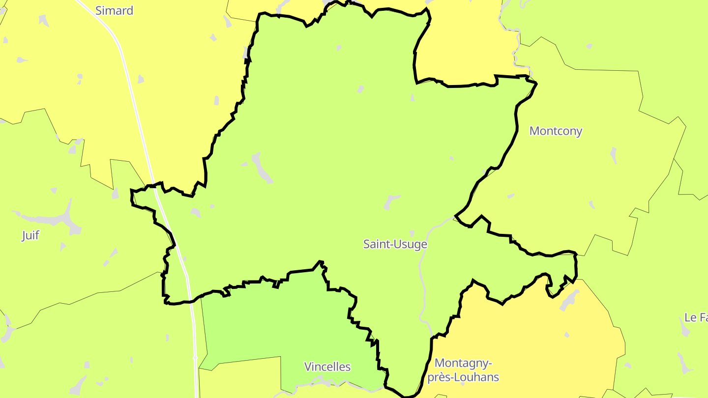 Carte des prix de l'immobilier Saint-Usuge