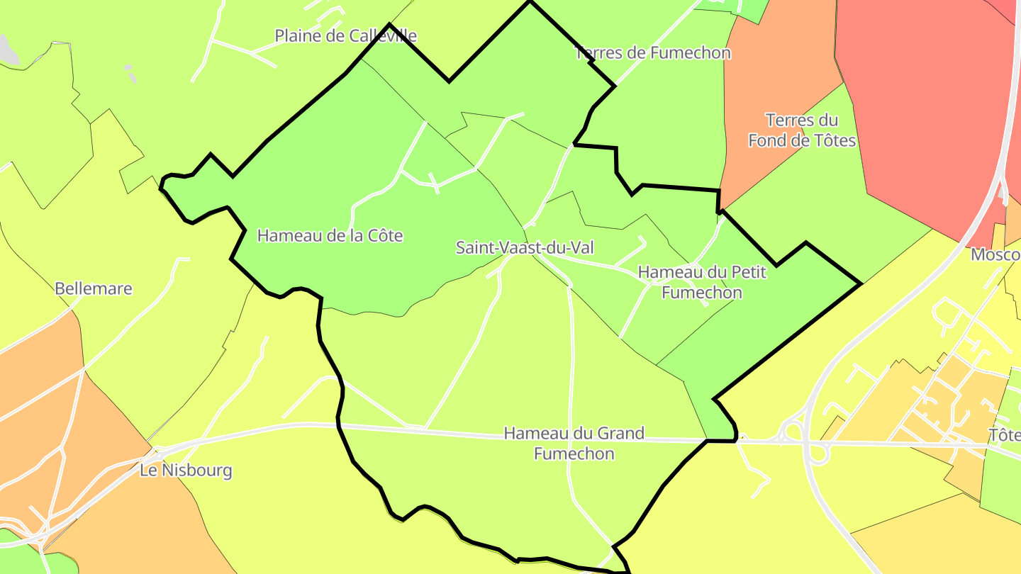 Carte des prix de l'immobilier Saint-Vaast-du-Val