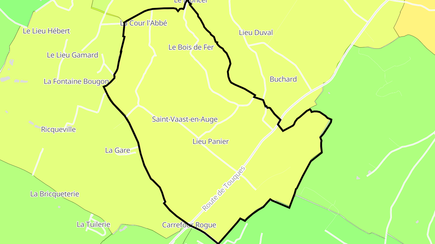 Carte des prix de l'immobilier Saint-Vaast-en-Auge