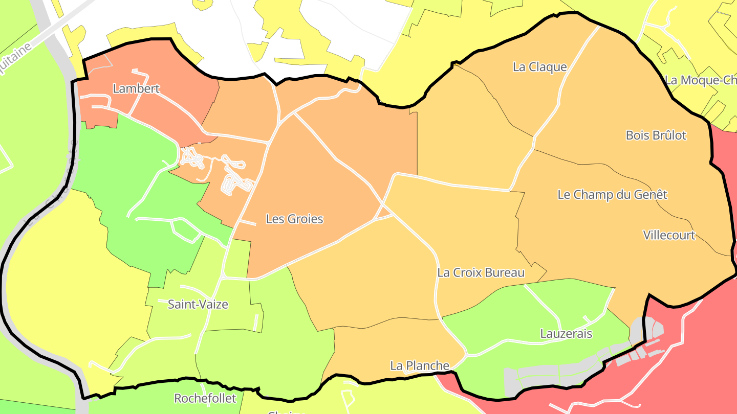 Carte des prix de l'immobilier Saint-Vaize