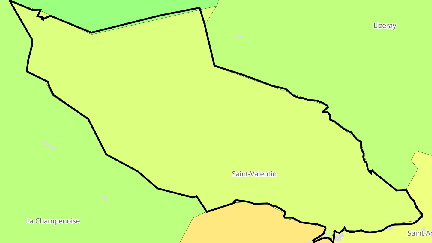 Carte des prix de l'immobilier Saint-Valentin