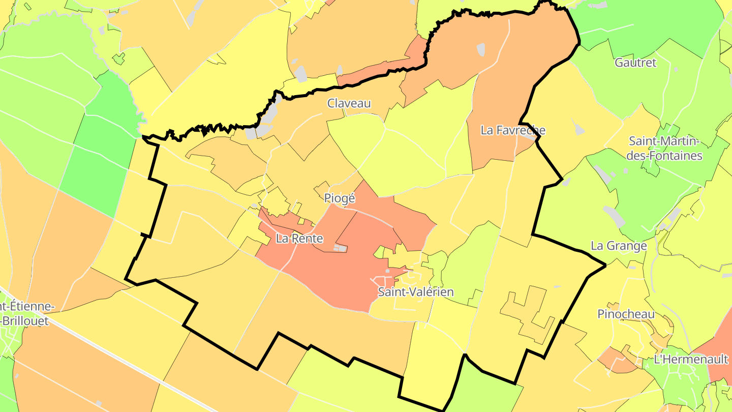 Carte des prix de l'immobilier Saint-Valérien